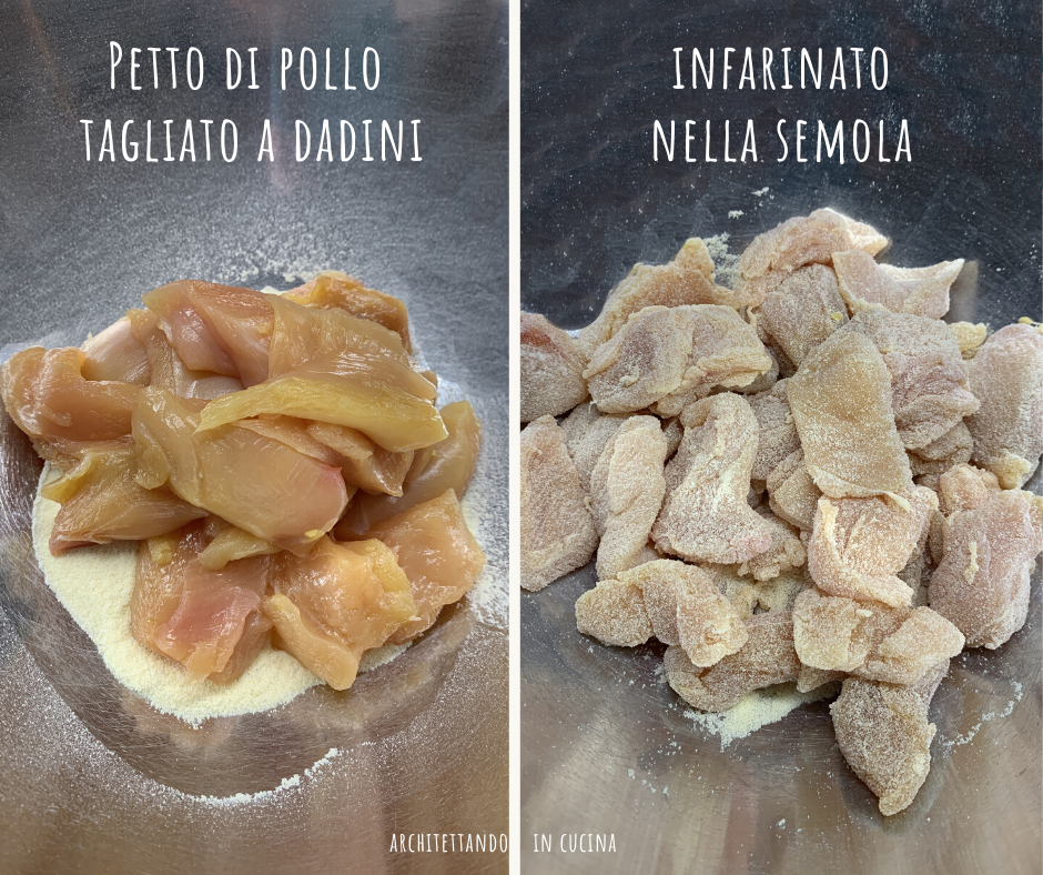 Pollo agli aromi in crosta di semolino