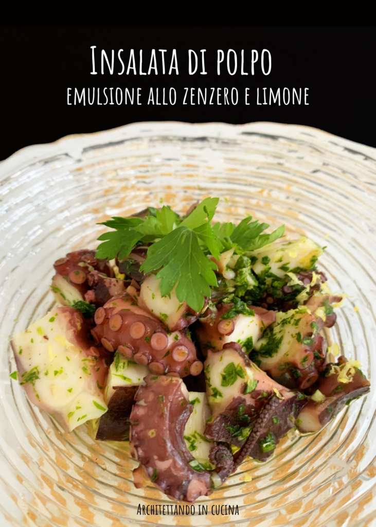 Insalata di polpo emulsione allo zenzero e limone