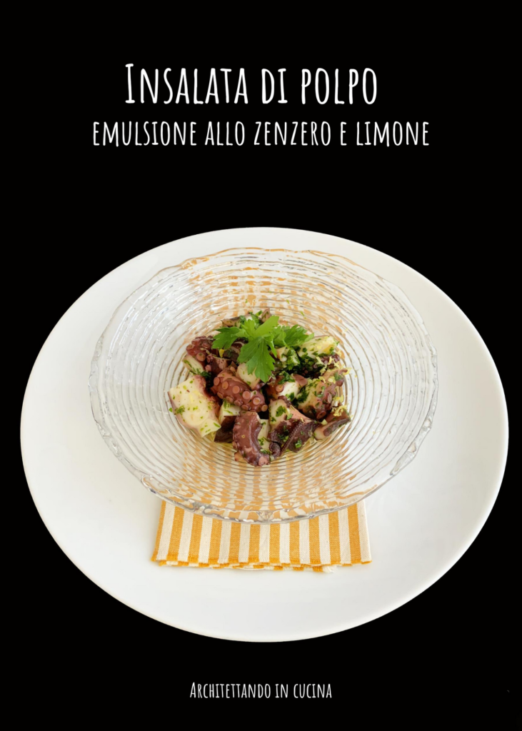 Insalata di polpo emulsione allo zenzero e limone