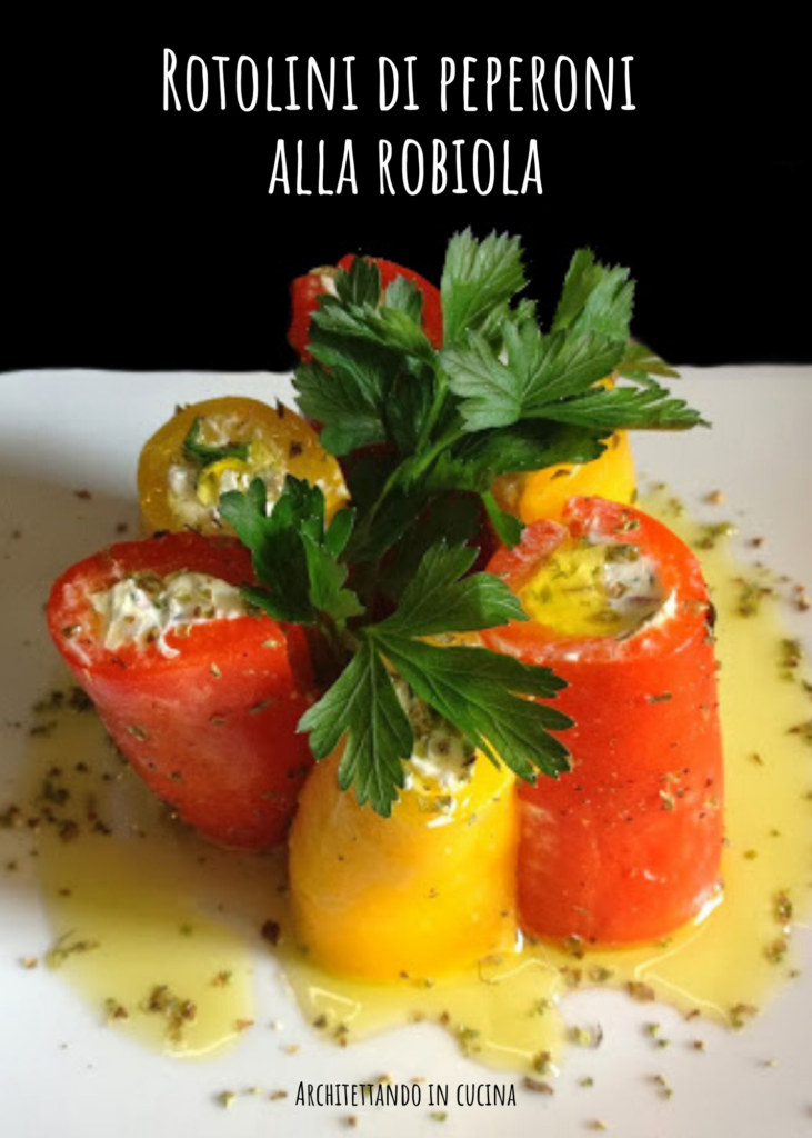 Rotolini di peperoni alla robiola