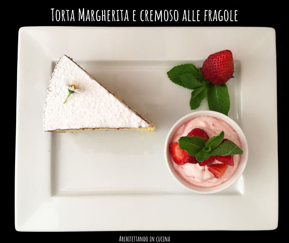 Torta Margherita e cremoso alle fragole