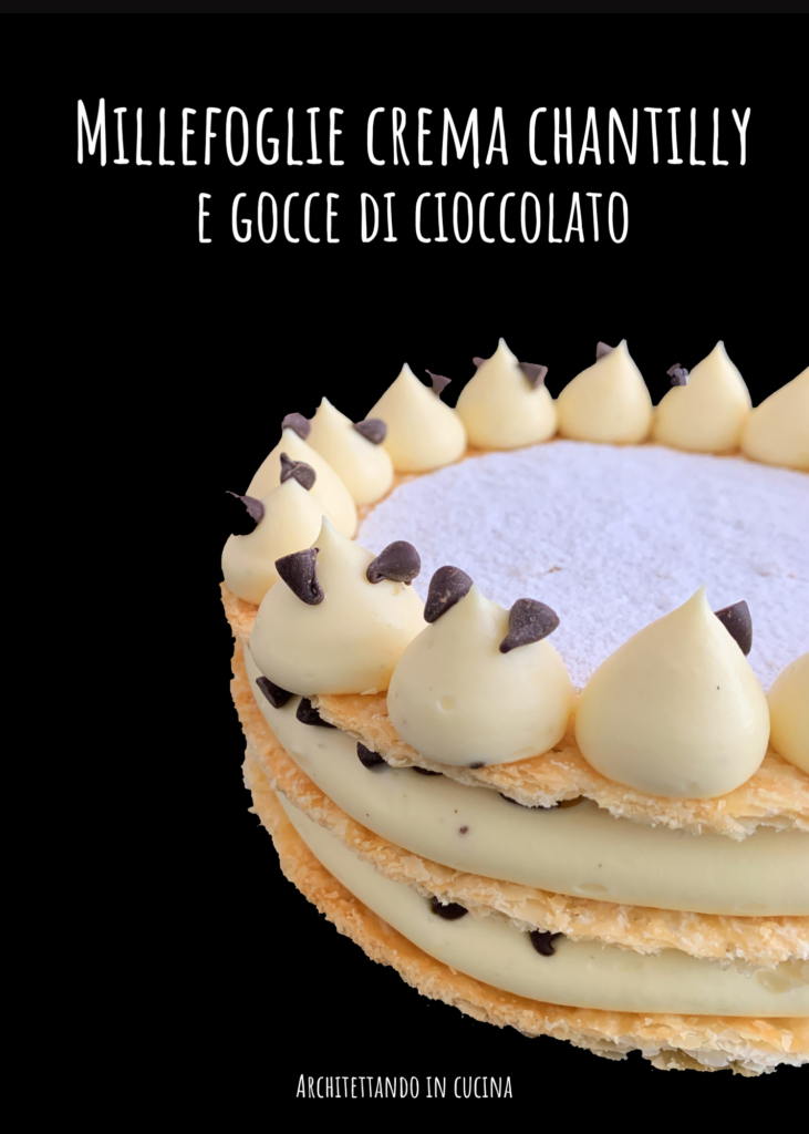 Torta Millefoglie crema chantilly e gocce di cioccolato