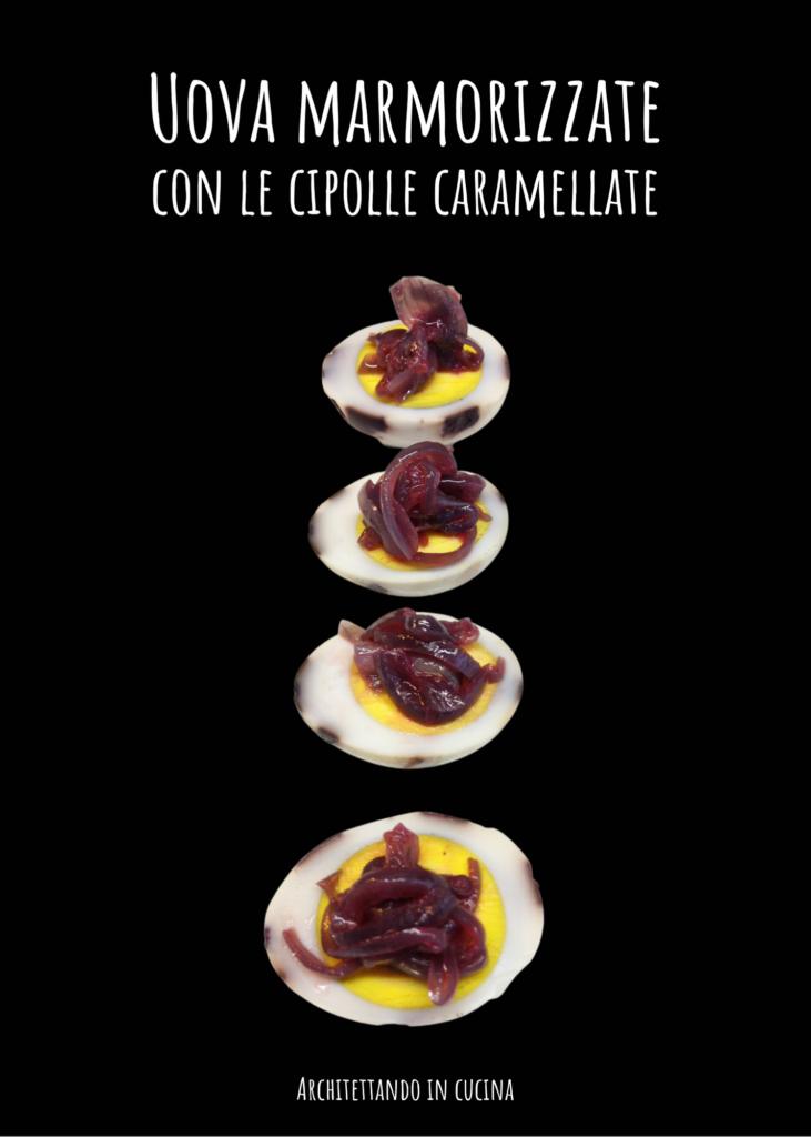 Uova marmorizzate con cipolle caramellate