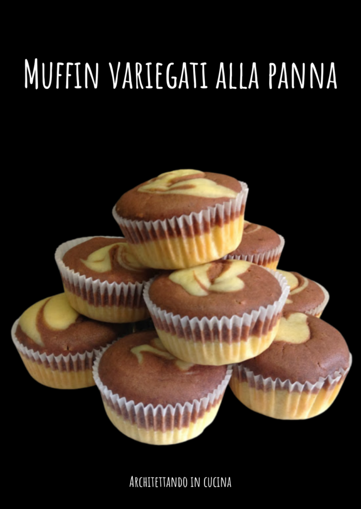Muffin variegati alla panna, sofficissimi
