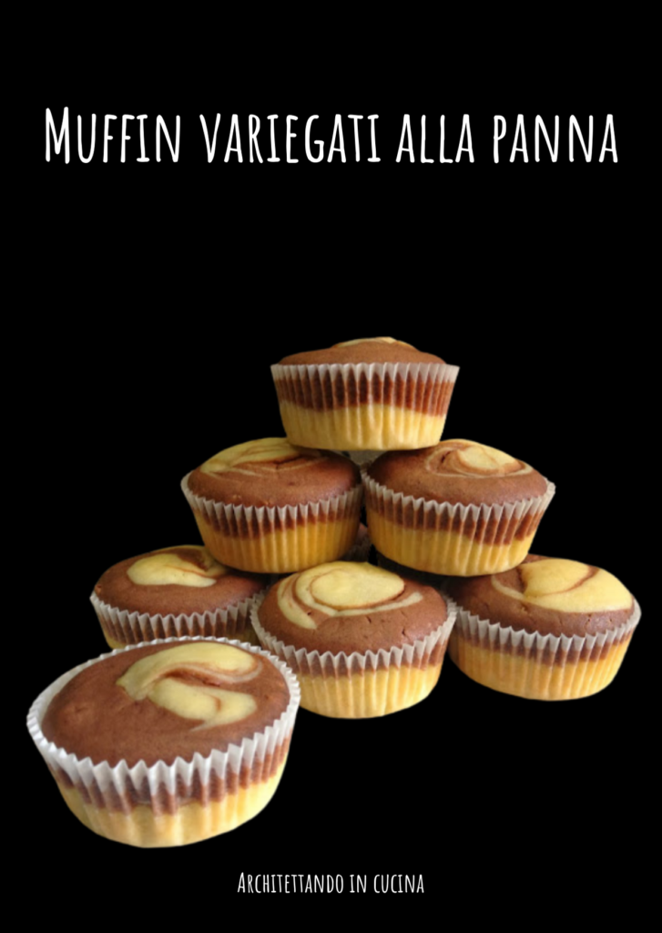 Muffin variegati alla panna, sofficissimi