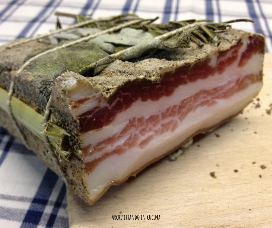 Pancetta stesa toscana o rigatino