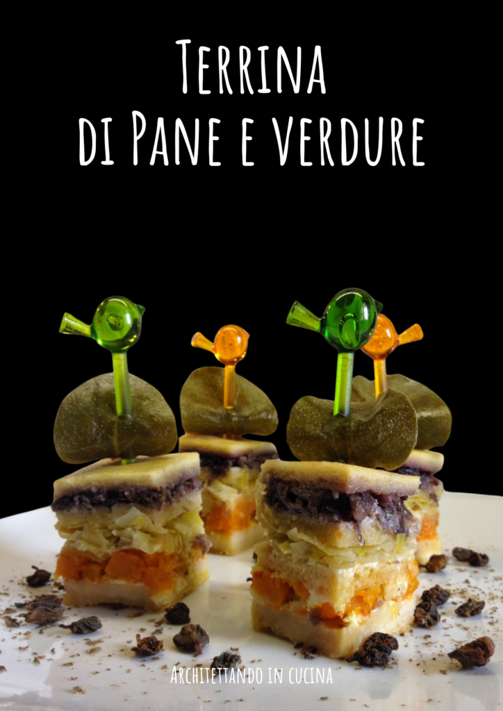 Terrina di pane e verdure di Luca Montersino con foglia di cappero